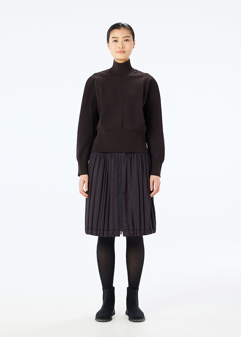 PADDED PLEATS COAT Skirt Charcoal