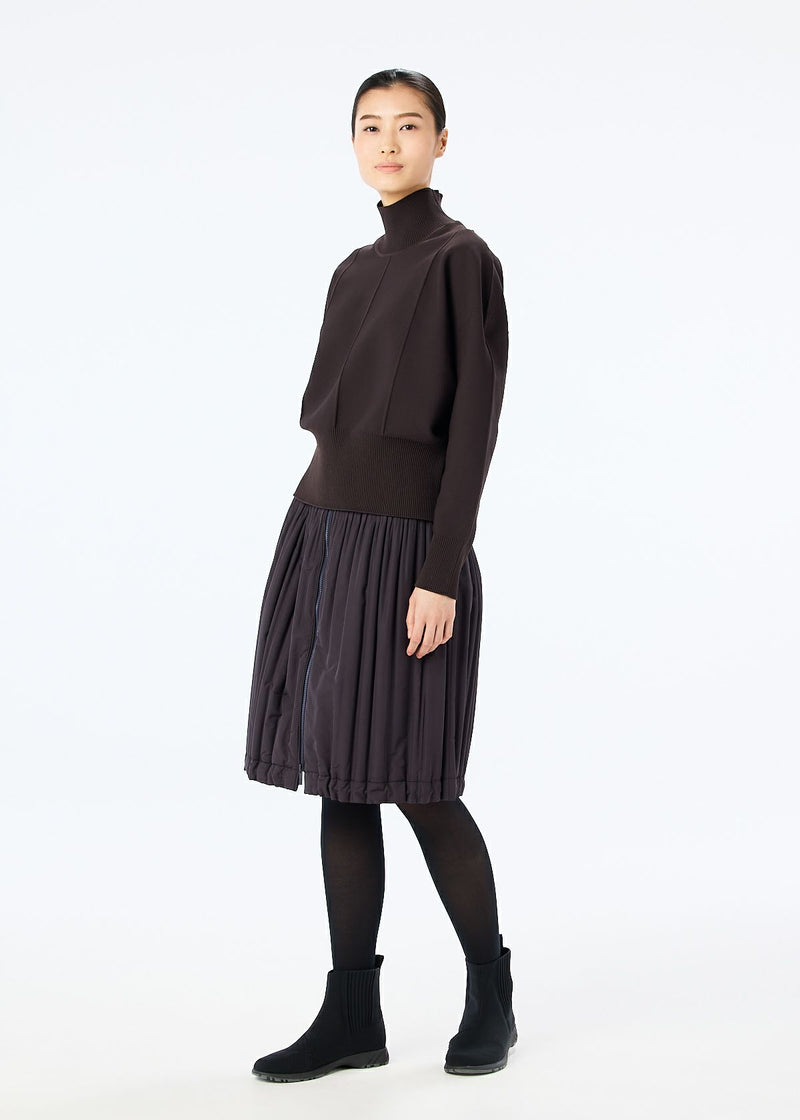 PADDED PLEATS COAT Skirt White Beige