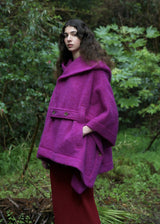 CLIP MOHAIR COAT Coat Magenta