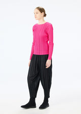 SOFT PLEATS Top Neon Pink