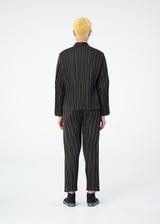 TWEED PLEATS Trousers Black Stripe