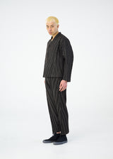 TWEED PLEATS Trousers Black Stripe