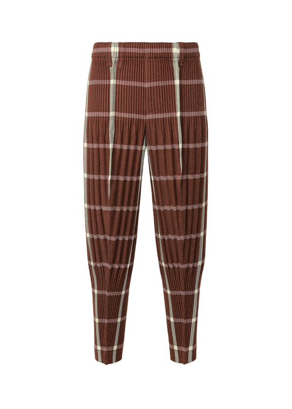 TWEED PLEATS Trousers Red Check