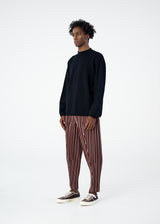 TWEED PLEATS Trousers Black Stripe