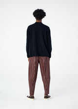 TWEED PLEATS Trousers Black Stripe