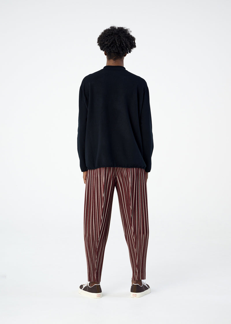 TWEED PLEATS Trousers Black Stripe