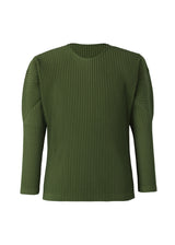 COLOR PLEATS Top Dark Olive Green