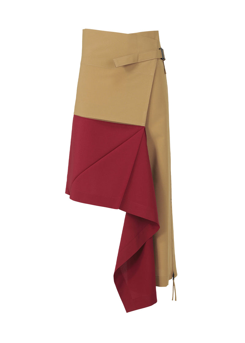 132 5. SQUARE UNITS Skirt Camel x Red