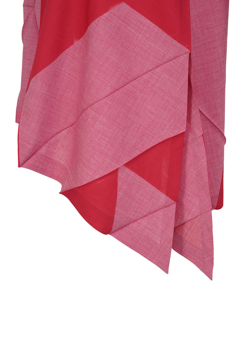 TRIANGLE RAMIE Shirt Pink x Red