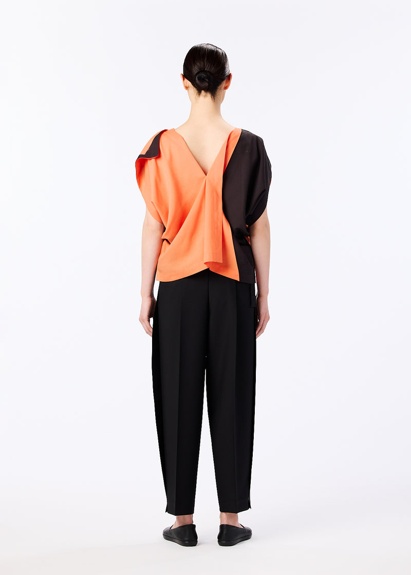 PIVOT DRAPE Shirt Orange x Black