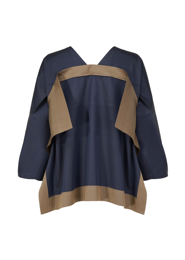 FLOAT FRAME Shirt Navy x Beige