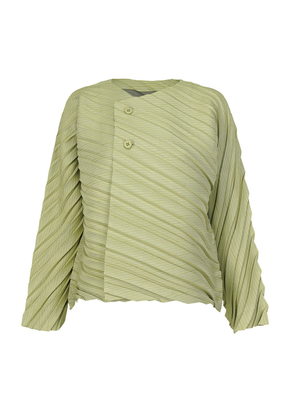 HERRINGBONE PLEATS Cardigan Light Green