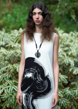WINDING JERSEY Dress White-Hued