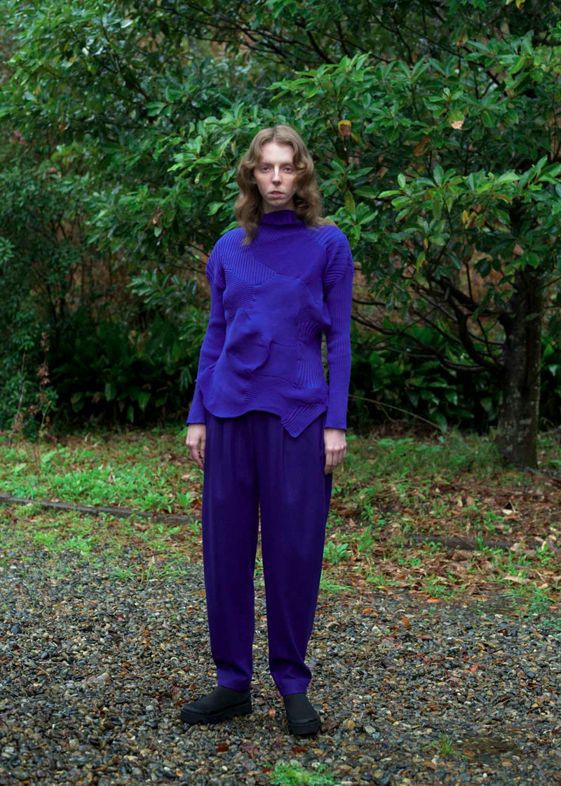 WOOL PANTS Trousers Blue Violet