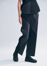 RIDGE PLEATS Trousers Light Grey x Yellow