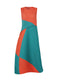 RIDGE PLEATS Dress Blue x Red