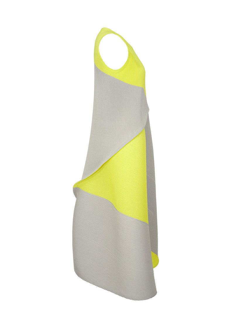 RIDGE PLEATS Dress Light Grey x Yellow