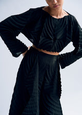 SEQUENCE PLEATS Shirt Black