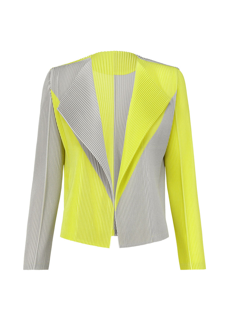 RIDGE PLEATS Cardigan Light Grey x Yellow