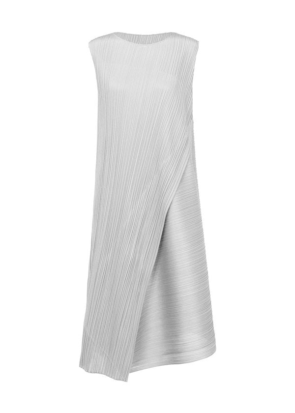 DIAGONAL PLEATS Dress Light Grey