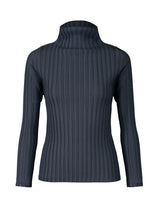 RIB PLEATS JANUARY Top Blue Black