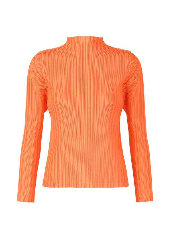 RIB PLEATS FEBRUARY Top Coral Orange