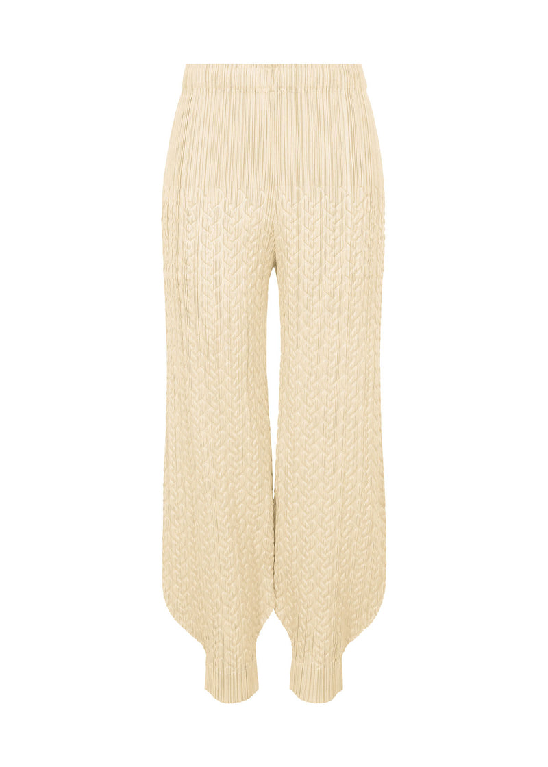 CABLE STITCH Trousers Light Beige