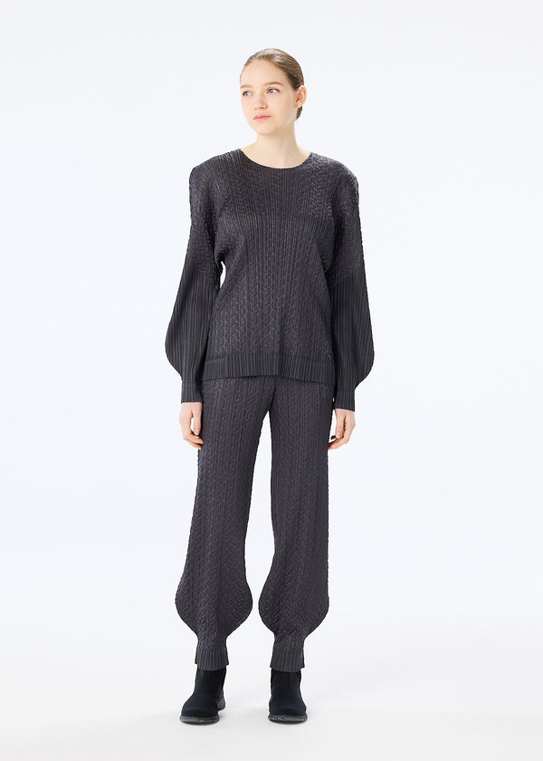 CABLE STITCH Trousers Light Beige
