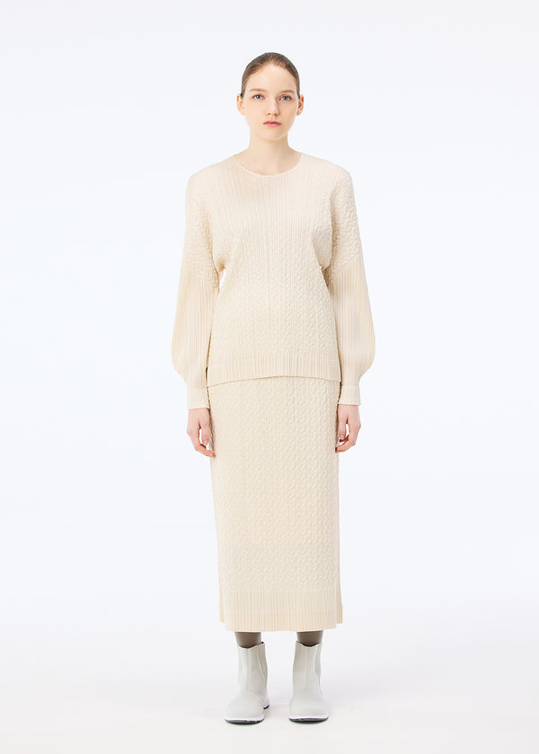 CABLE STITCH Top Light Beige