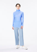 RIB PLEATS JANUARY Top Blue Grey