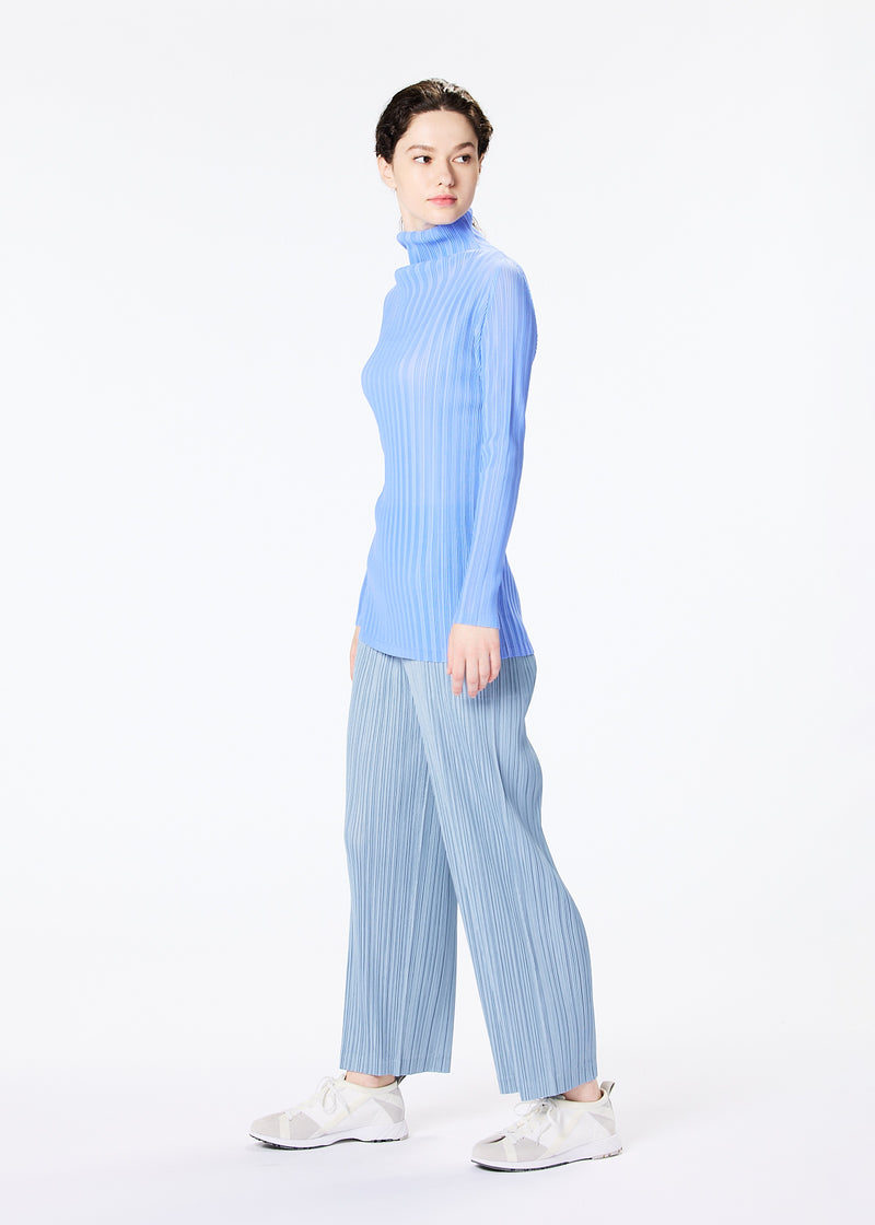RIB PLEATS JANUARY Top Light Blue