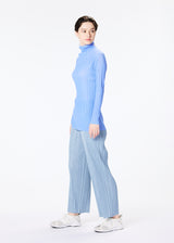 RIB PLEATS JANUARY Top Blue Grey