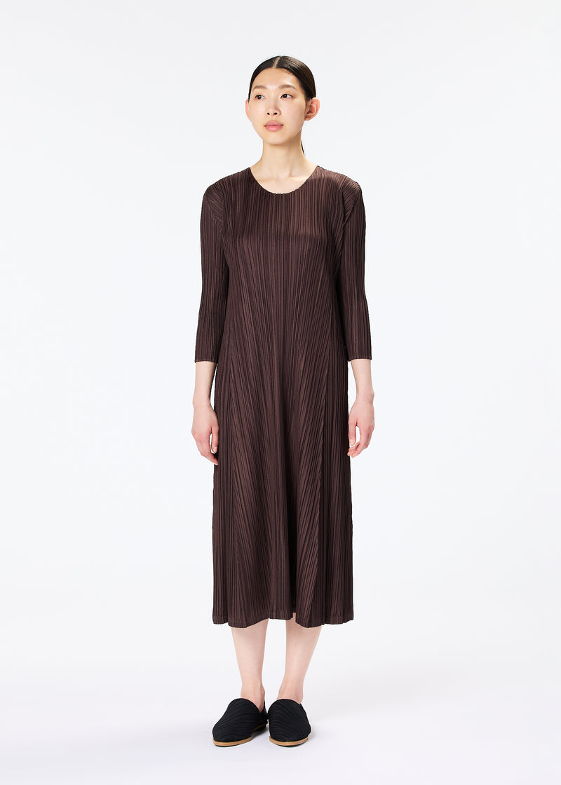 MELLOW PLEATS Dress Pink White
